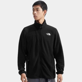 【The North Face 官方旗艦】北面男款黑色立領抓絨外套｜8AYK4H0