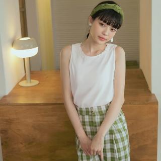 【OB 嚴選】純棉蕾絲花邊側開衩背心 《AB19332》