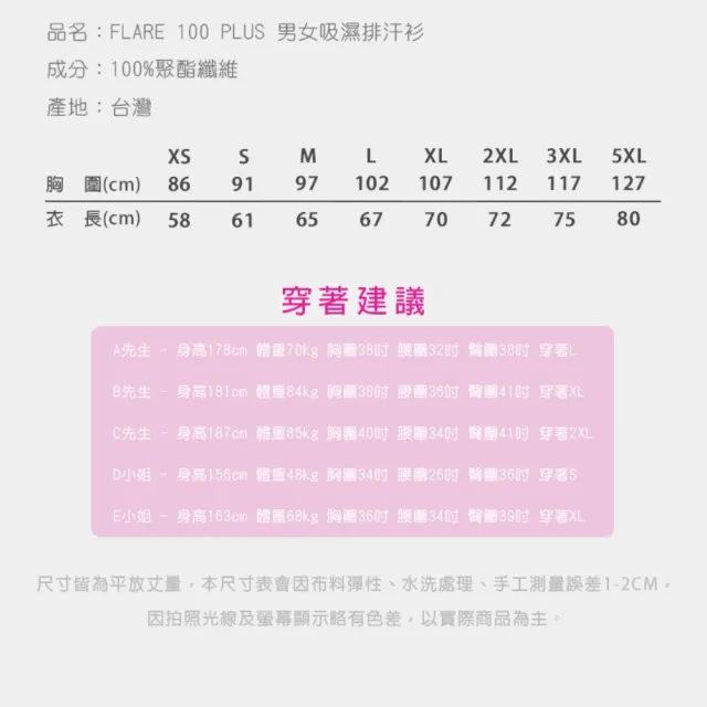 【HODARLA】FLARE 100 PLUS 男女吸濕排汗衫-短T 短袖T恤 台灣製 素t 團體服 班服 31537(共11色)