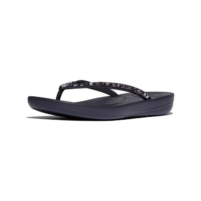 【FitFlop】iQUSHION 多水鑽輕量夾腳涼鞋-女(午夜藍)
