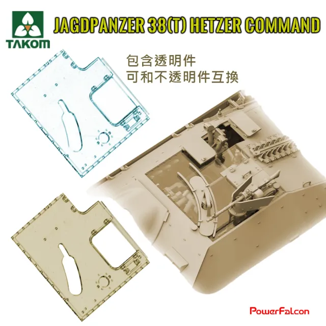 【PowerFalcon】1/35 德國驅逐戰車38 t Hetzer追獵者指揮型(Takom 2181 坦克模型 附冬季履帶 全內構)