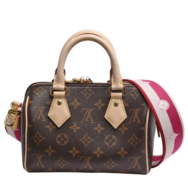 【Louis Vuitton 路易威登】M45948經典SPEEDY BANDOULI☆RE 20手提/斜背波士頓包(桃紅色)