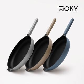 【WOKY 沃廚】哈哈鍋2.0 不沾淺煎鍋26CM(不沾鍋/平底鍋/鈦合金/陶瓷鍋)