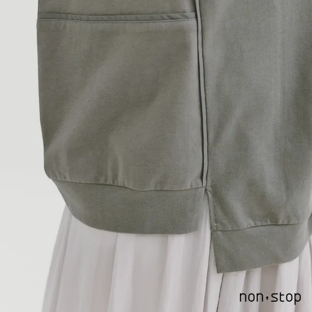 【non-stop】解構異材質拼接口袋T恤-2色