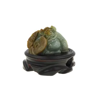 【喜緣玉品】天然黃加綠翡翠天道鍾馗擺件