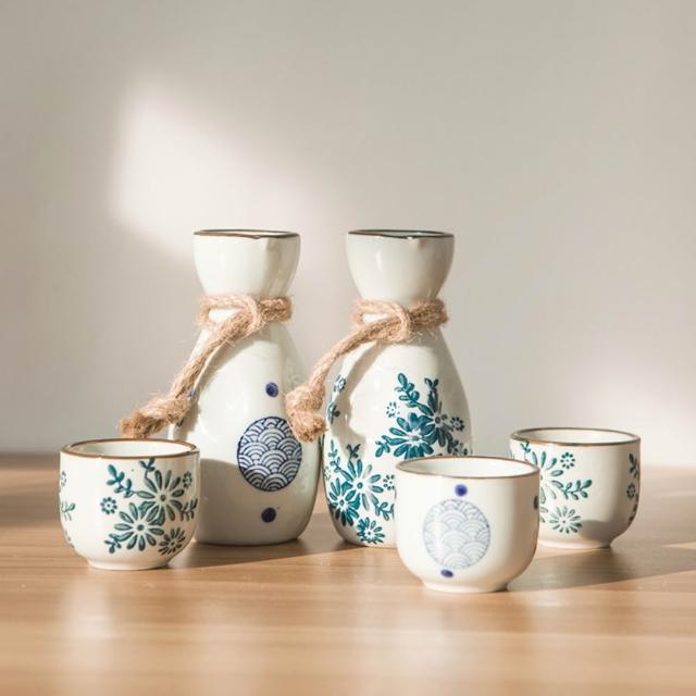 【Dagebeno荷生活】日式陶瓷復古酒盅酒具組 清酒溫酒杯酒壺組(單售酒壺2入)