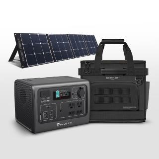 【BLUETTI】EB55 700W野獸級戶外儲能電站+100W太陽能板+戶外收納包 全套組(戶外行動電源站)