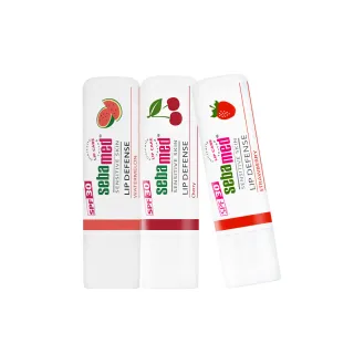 【SEBAMED 施巴】亮色護唇膏SPF30-西瓜+櫻桃+草莓 三入組(總代理)