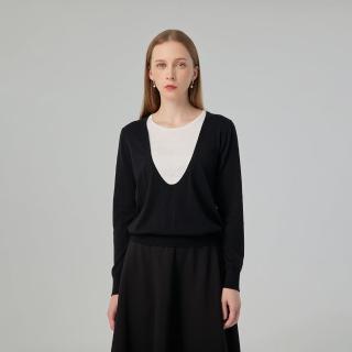 【giordano ladies】假兩件針織上衣(02354563)