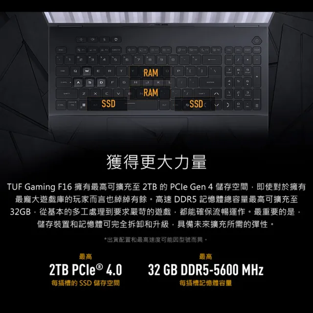 【ASUS 華碩】16吋i5 RTX5060電競筆電(FX608JM-0041A13450HX/i5-13450HX/16G/512GB/W11)