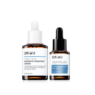 【DR.WU 達爾膚】強力保濕鎖水組(玻尿酸精華液30ML+2%神經醯胺精華15ML)