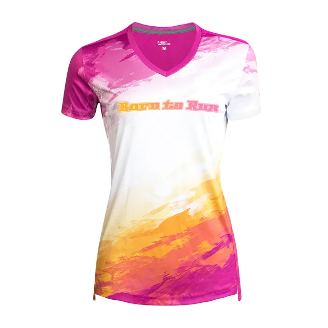 【A-MYZONE】台灣製 女款V顯瘦短袖上衣/休閒上衣 夏日莓果色(輕量速乾 抗菌除臭 雙向透氣)