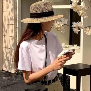 【LEESA】沙灘帽\女生帽子\鏤空草帽\巴拿馬草帽\度假帽子\草編禮帽\出遊\海邊可戴\草帽\草
