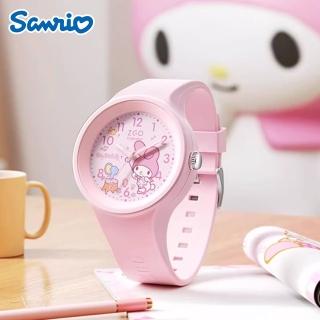 【SANRIO 三麗鷗】美樂蒂印花錶盤果凍錶帶石英錶(兒童 學生 手錶)