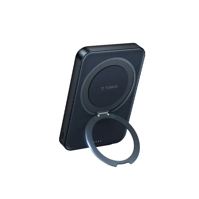 【TORRAS 圖拉斯】Ostand Qi2 10000mAh MagSafe超薄磁吸旋轉支架行動電源(15W/具Wh標示)