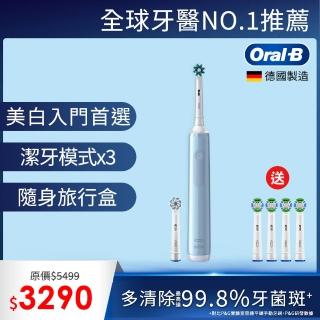 【德國百靈Oral-B-】PRO4 3D電動牙刷-曜石黑/貝加爾湖藍