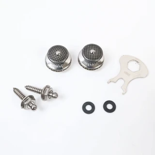 【Loxx】德製吉他貝斯安全背帶釦 銀格子 LOXX-E-BROOKLYN(原廠公司貨 商品保固有保障)