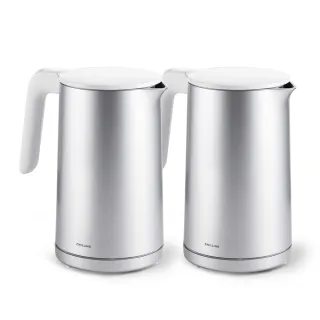 【ZWILLING 德國雙人】歐規18-10不鏽鋼防燙快煮壺1.5L ENFINIGY鈦銀電熱水壺2件組(德國雙人牌集團官方直營)