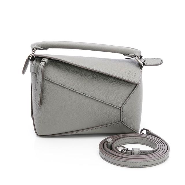 【LOEWE 羅威】Mini Puzzle(灰/柔軟粒面小牛皮)