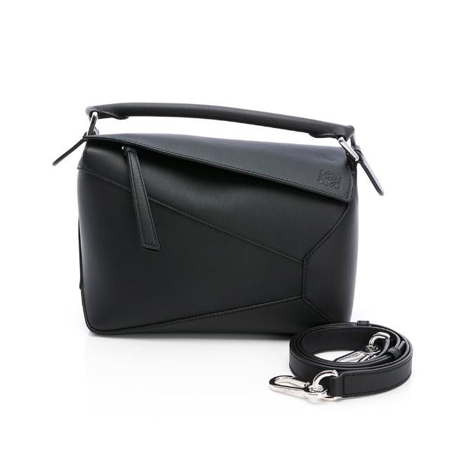 【LOEWE 羅威】Small Puzzle(黑/經典小牛皮)