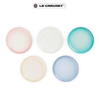 【Le Creuset】瓷器花蕾系列餐盤組17cm-5入(雪花白/沙丘白/淡粉紅/海岸藍/薄荷綠)
