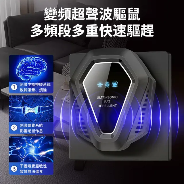 【Ouboo】智能變頻驅趕器 超音波驅鼠器 強效驅趕老鼠蟑螂 商用倉庫驅鼠神器 滅鼠器 驅蟲