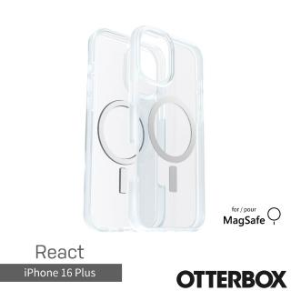 【OtterBox】iPhone 16 Plus 6.7吋 React 輕透防摔殼-透明(支援MagSafe)