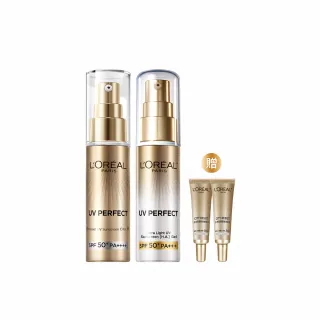 【LOREAL Paris 巴黎萊雅】多效防護輕裸美肌乳30ml  2入組_美肌小金管/控油小銀管(防曬/妝前乳)