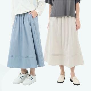 【GIORDANO 佐丹奴】女裝 肌理感 中長裙 九分褲裙 直筒長褲 寬褲(多色任選)