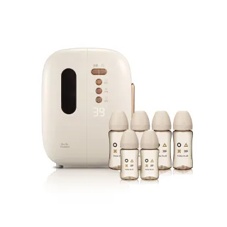 【KU.KU. 酷咕鴨】紫外線智慧換氣烘乾消毒鍋+PPSU奶瓶4大2中組