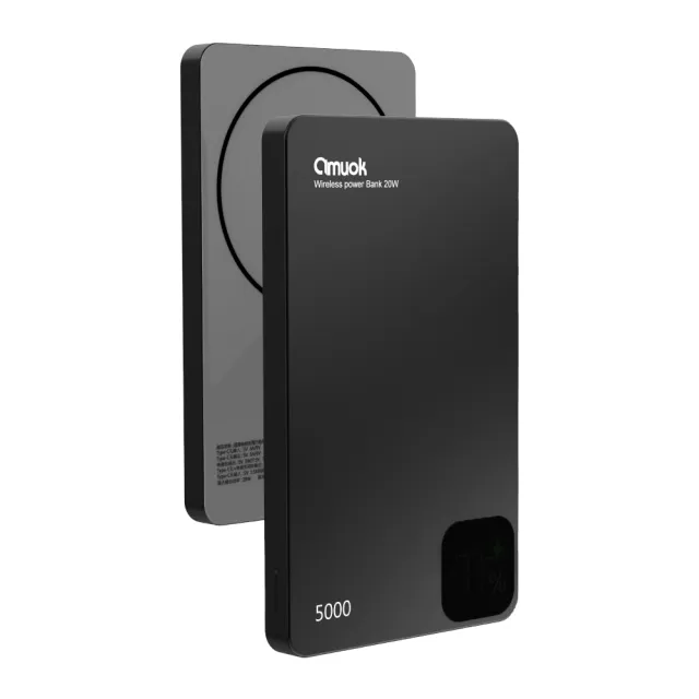 【amuok】5000mAh雲薄數顯磁吸無線充行動電源(MagSafe 行充  磁吸式 充電 磁吸行動電源)