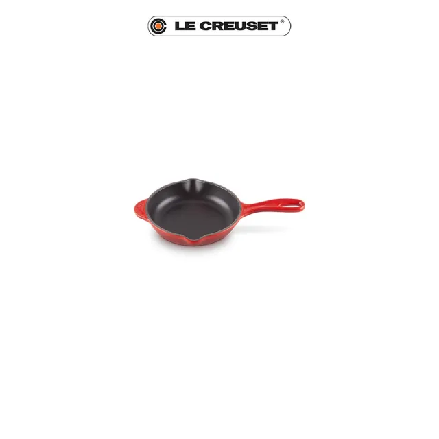 【Le Creuset】琺瑯鑄鐵鍋單柄圓煎盤16cm(櫻桃紅)