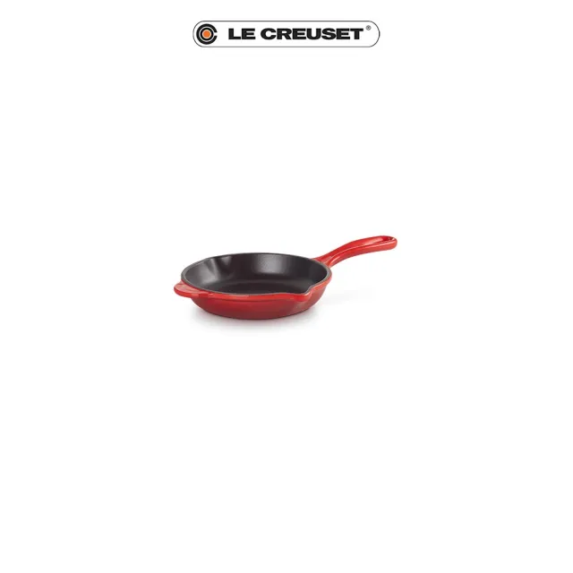 【Le Creuset】琺瑯鑄鐵鍋單柄圓煎盤16cm(櫻桃紅)