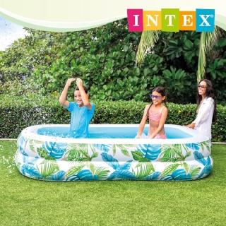 【INTEX】熱帶雨林家庭戲水池229x152x48cm-3歲+(57177NP)