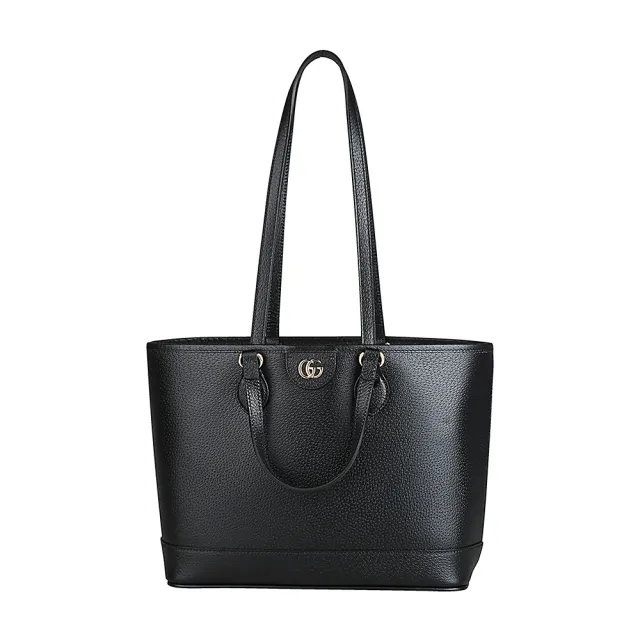 【GUCCI 古馳】GUCCI Ophidia經典GG LOGO壓紋皮革手提肩背托特包(迷你/黑)