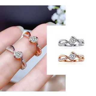 【Luster】年貨節!30分 D/VS 培育鑽 扭轉 純銀 鑽石戒指-任選(扭轉光影之美綻放30分鑽石的立體光芒。)