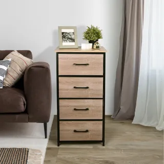 【AOTTO】日系和風四層木紋抽屜收納櫃(收納櫃 置物櫃 抽屜櫃 斗櫃 櫃子)