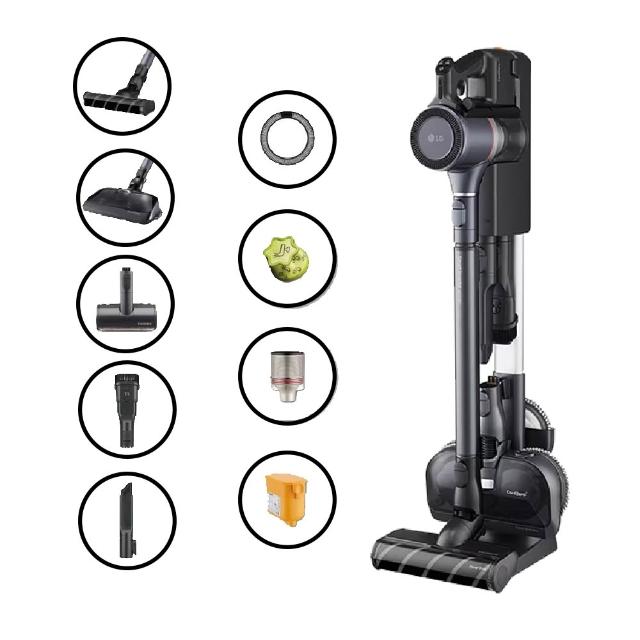 【LG 樂金】CordZero A9 K+系列 除 集塵壓縮寵物版 濕拖無線吸塵器(A9K-MOP2/寂靜灰)