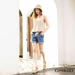 【GINKOO 俊克】V領緹花針織背心
