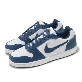 【NIKE 耐吉】休閒鞋 Ebernon Low PREM 男鞋 白 藍 皮革 低筒(IF0847-141)