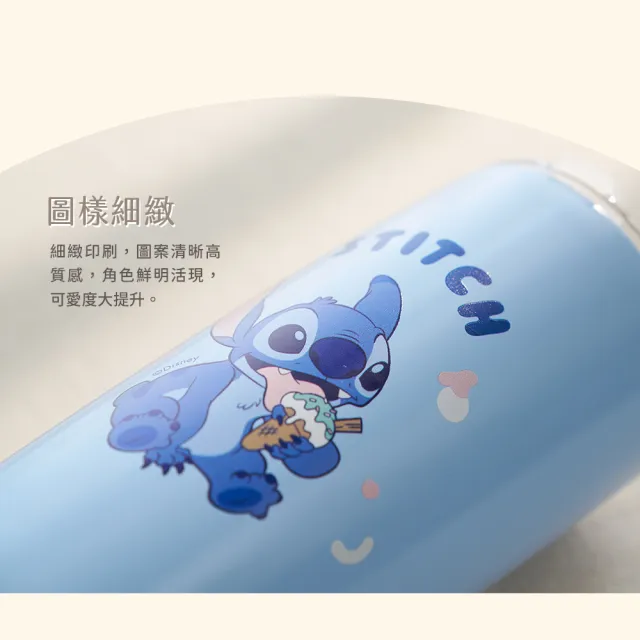 【SENSE LAB·好感製所】Disney迪士尼 萌趣304不銹鋼保溫杯530ml雲朵提袋袋(米奇/史迪奇/維尼三款任選)