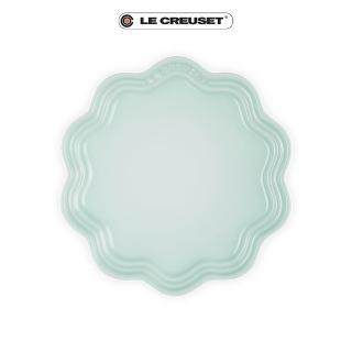 【Le Creuset】瓷器蕾絲花邊盤 22cm(冰川綠/淡海岸藍/櫻花粉-無盒)