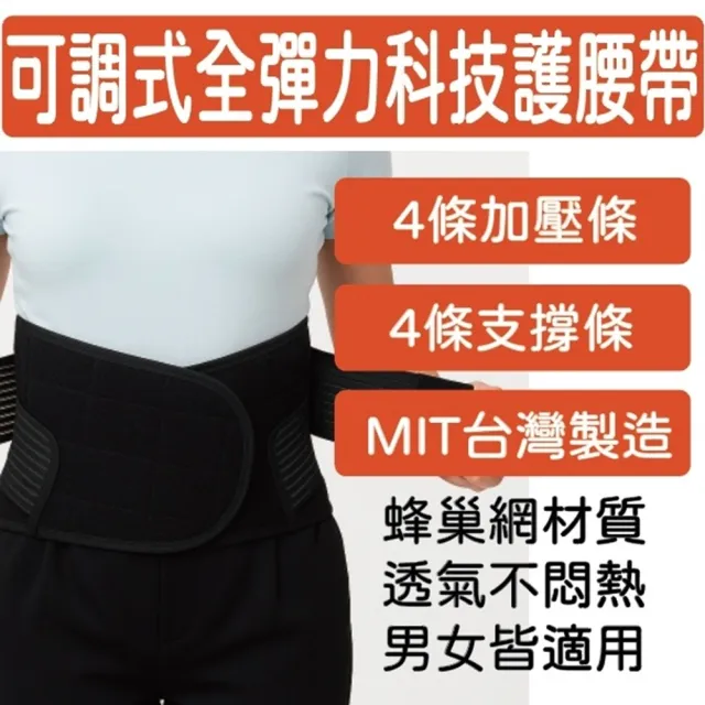 【菁炭元素】MIT科技透氣束腹護腰帶2入(4塑鋼支撐＋寬版加壓設計)