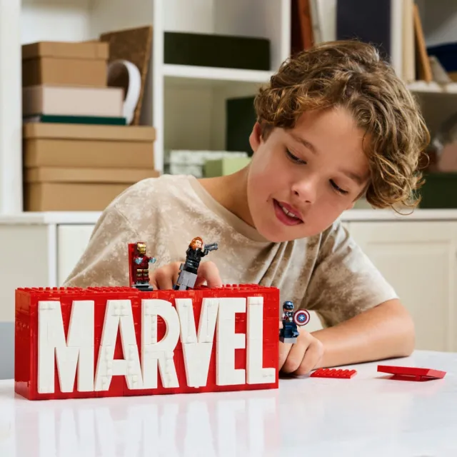【LEGO 樂高】漫威超級英雄系列 76313 漫威人偶標誌盒(標誌模型 漫威電影 兒童玩具 積木 禮物)