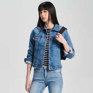 【SOMETHING】女裝 小雛菊牛仔外套(石洗藍)