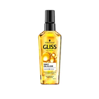 【Schwarzkopf 施華蔻】GLISS沙龍級滋養柔順免沖洗修護髮油75ml/瓶(德國小金瓶髮膜維他命E潤髮精華油安瓶)