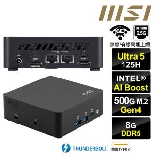 【MSI 微星】Cubi NUC AI 1UMG-039BTW{天璇R39B} 迷你電腦(Ultra 5 125H/8G/500GB M.2 Gen4)