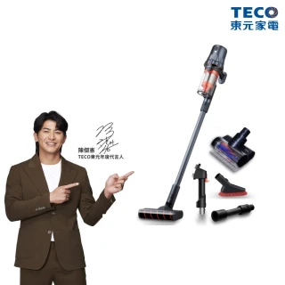 【陳傑憲代言TECO 東元】綠光顯塵無線吸塵器XJ2501CB(寵物大全配組/23Kpa/九錐氣旋/HEPA過濾/絨毛電動滾刷)