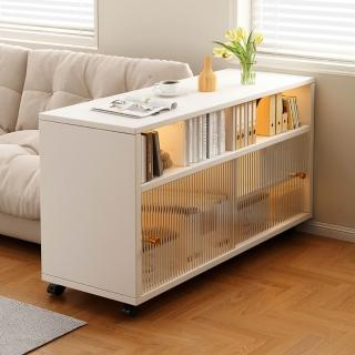 【巨匠】收納櫃 置物架 沙發邊櫃 家用儲物櫃 客廳小書架 帶輪移動書櫃 客廳邊櫃(收納櫃)