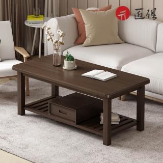 【匠俱】客廳茶几桌簡約 雙層附抽屜120x60x47CM(時尚小茶桌 茶臺 多功能茶几 日式矮桌 咖啡桌 會客桌)